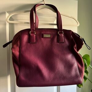 Kate Spade purple/maroon large leather and suede purse